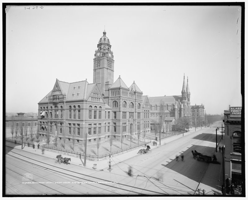 Jefferson County Courthouse C1889 And St Pauls Church